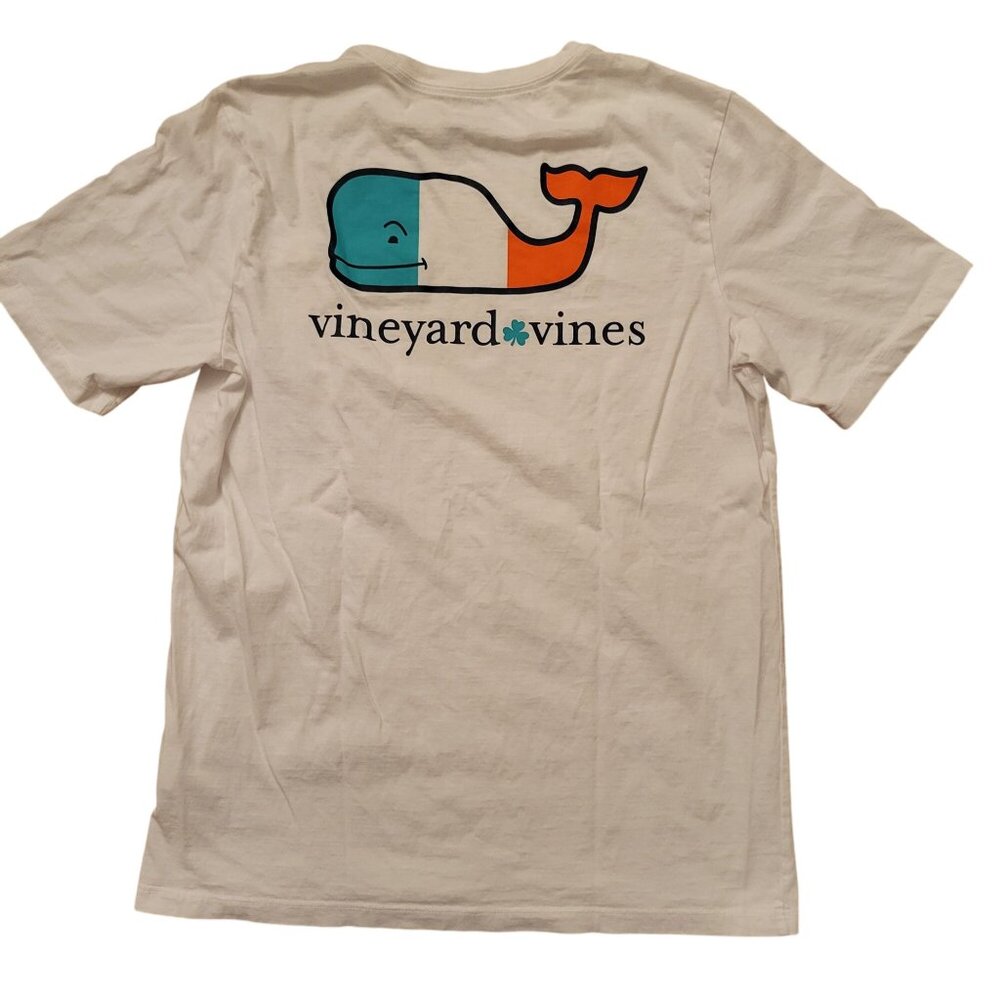 Vineyard Vines Youth L 16 Irish Whale Pocket T Shirt‎ White Cotton